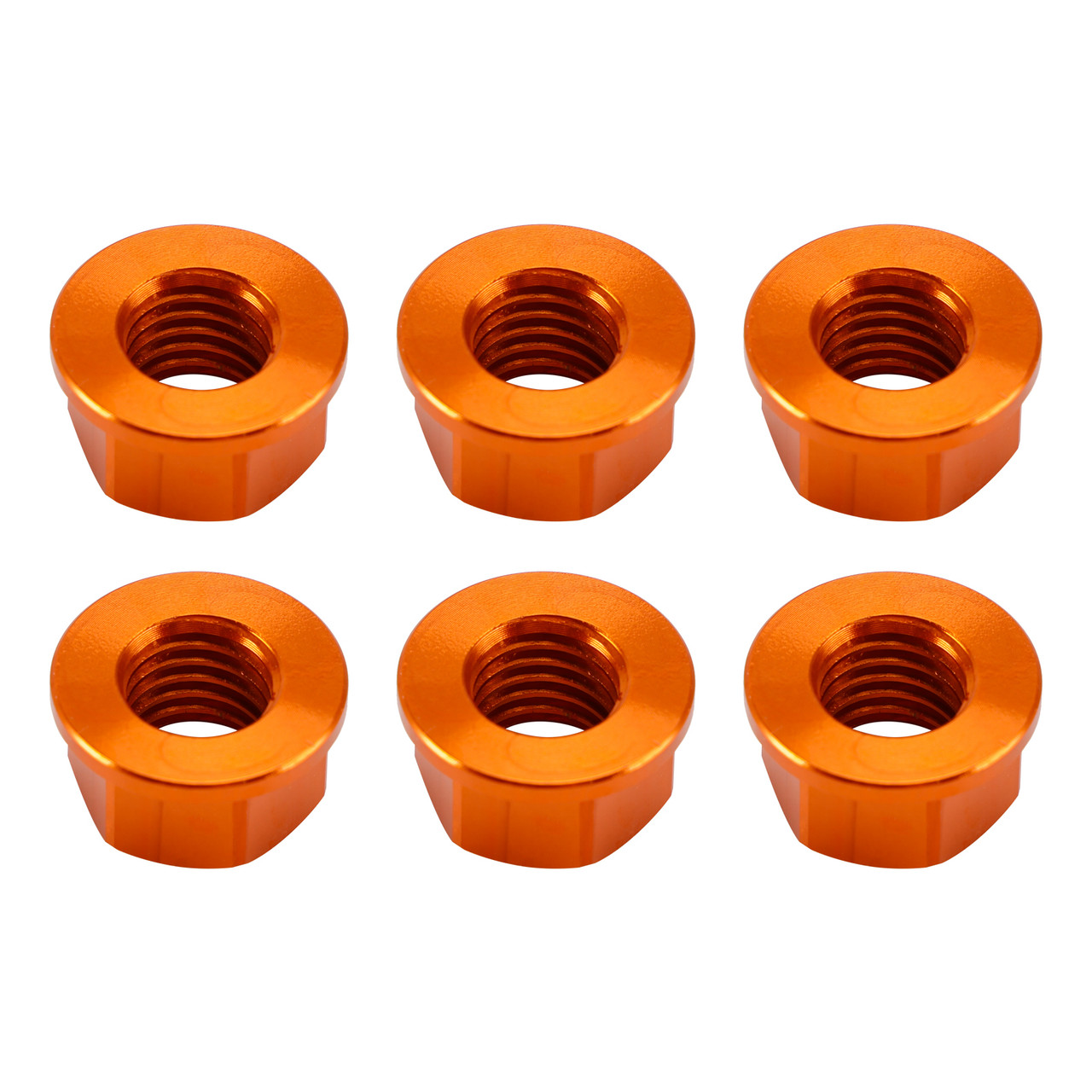 CNC Aluminum Rear Sprocket Carrrier Flange Nuts Set M10x1.5mm Orange
