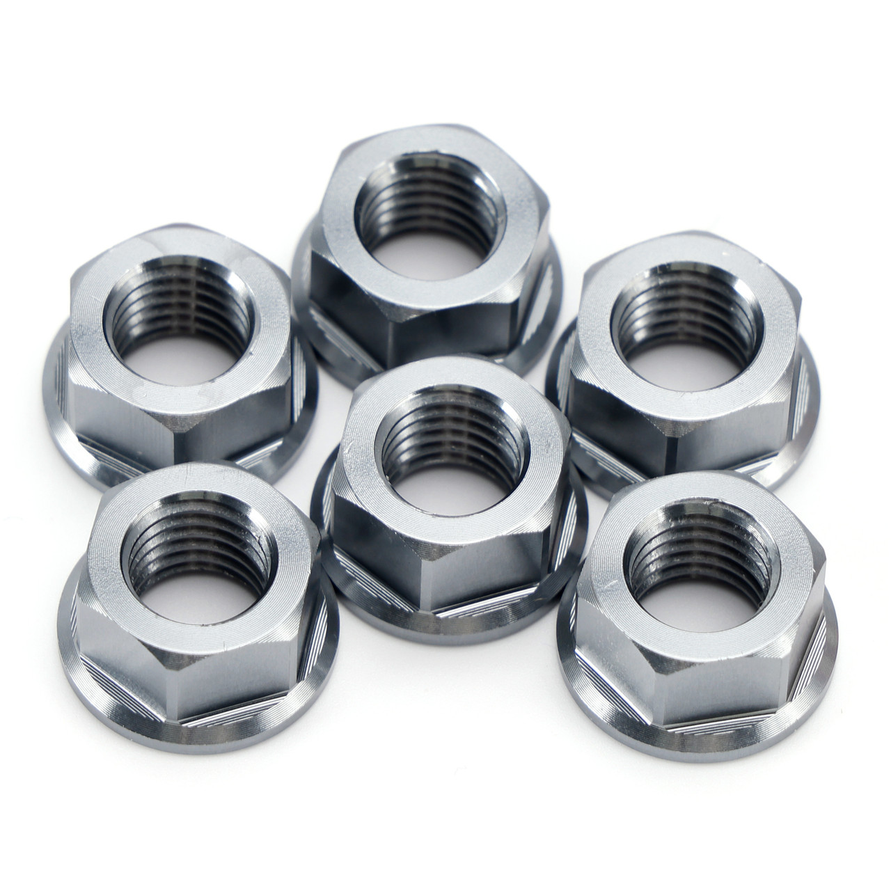 CNC Aluminum Rear Sprocket Carrrier Flange Nuts Set M10x1.5mm Gray