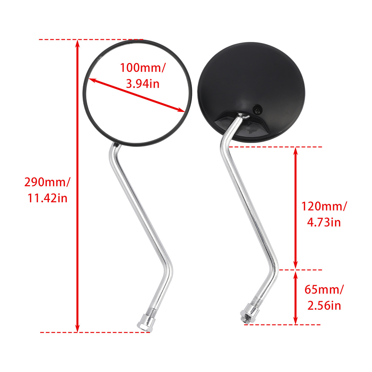 1978-2006 Honda CRM NX XL XRV 125 250 600 650 750 Rearview Mirrors Left and Right M10 88110-168-000 Generic