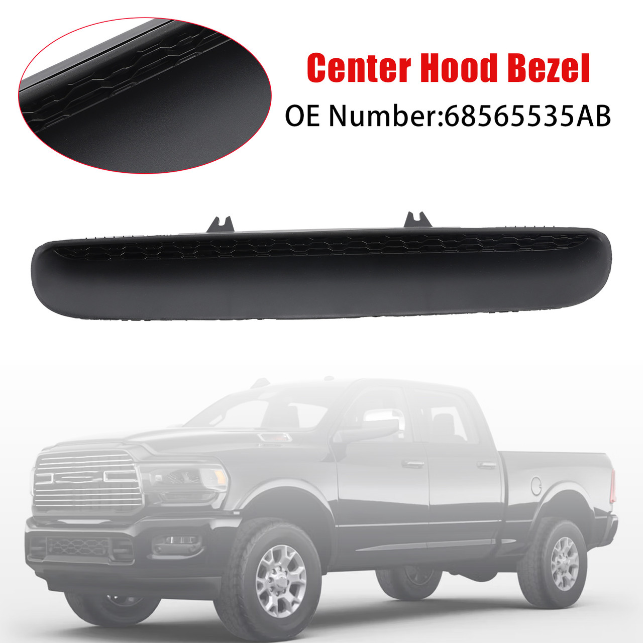 2023-2025 RAM 2500 3500 Center Hood Bezel 68565535AB Generic