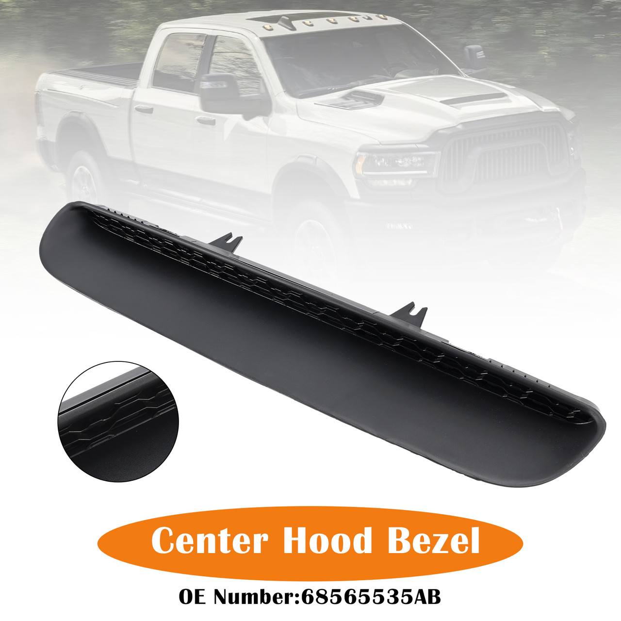 2023-2025 RAM 2500 3500 Center Hood Bezel 68565535AB Generic