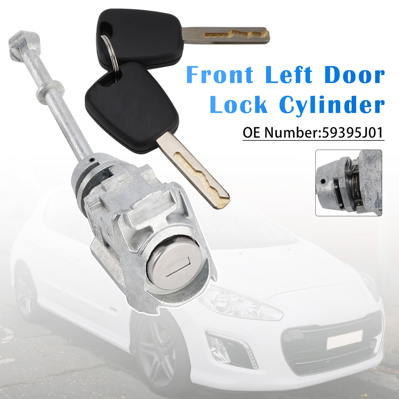 2008-onward Citroen C3 II C5 III Front Left Door Lock Cylinder 59395J01 Generic