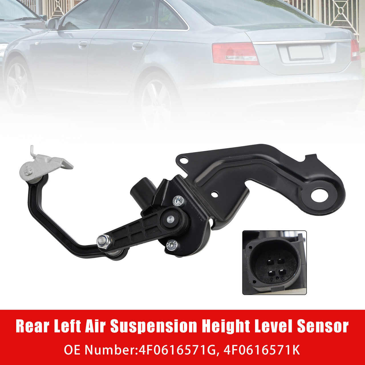 2005-2011 AUDI A6 S6 Rear Left Air Suspension Height Level Sensor 4F0616571G 4F0616571K Generic