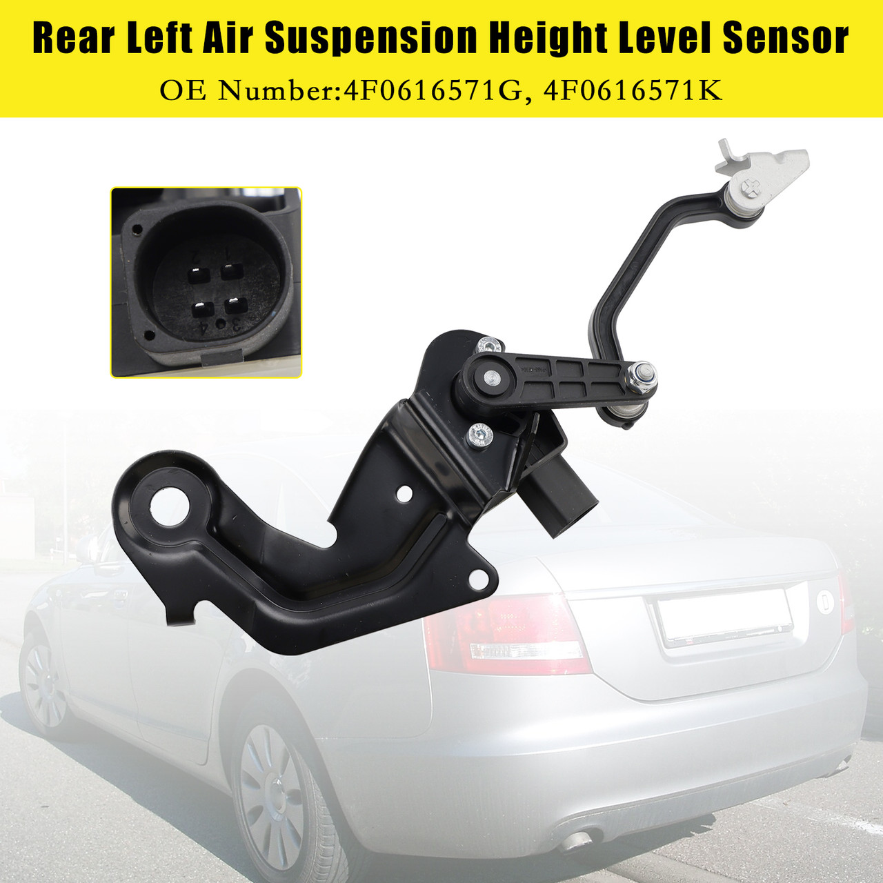 2005-2011 AUDI A6 S6 Rear Left Air Suspension Height Level Sensor 4F0616571G 4F0616571K Generic