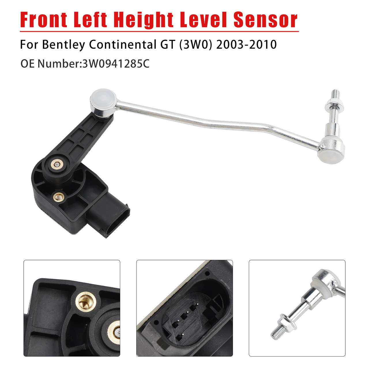 2003-2010 Bentley Continental GT (3W0) Front Left Height Level Sensor 3W0941285C Generic