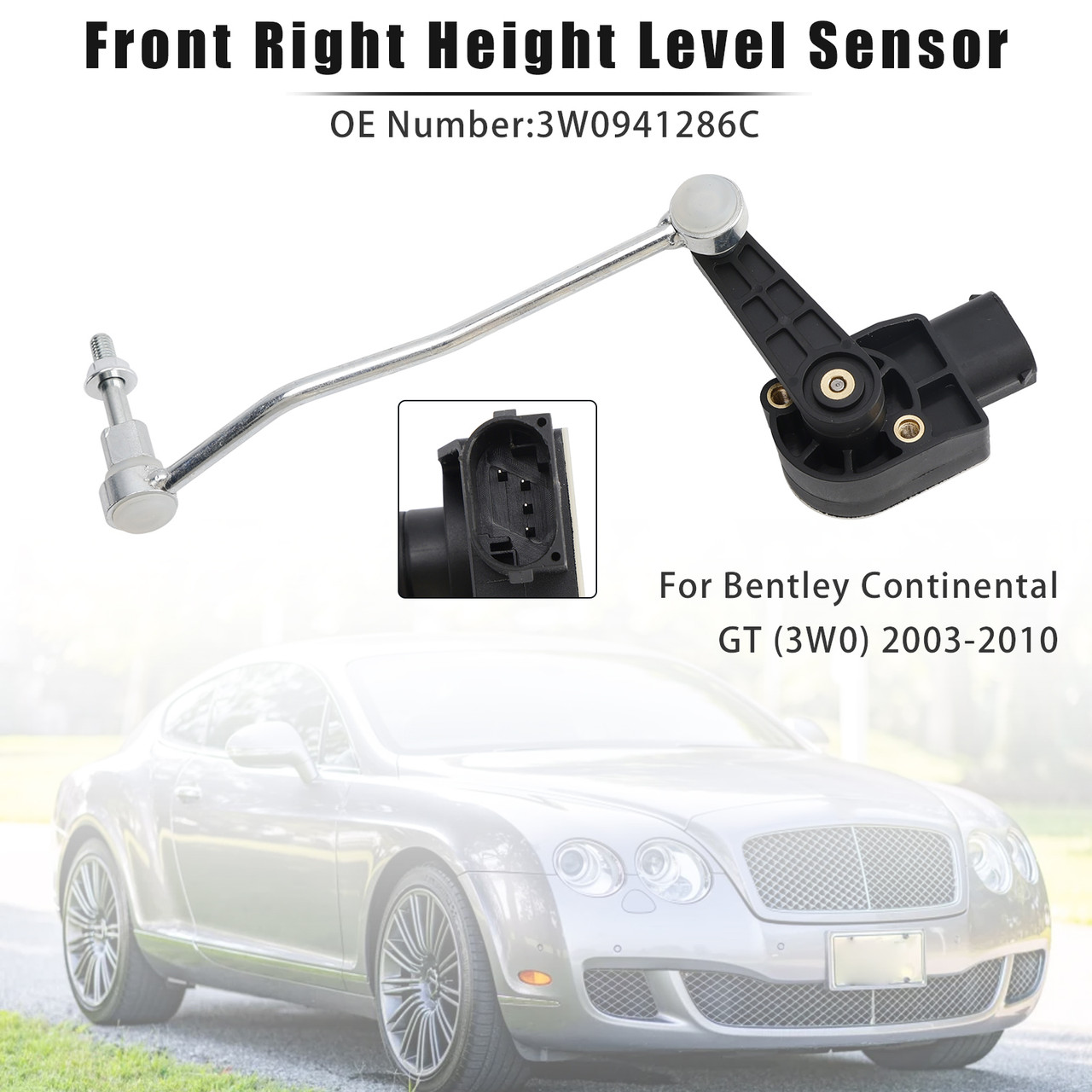 2003-2010 Bentley Continental GT (3W0) Front Right Height Level Sensor 3W0941286C Generic
