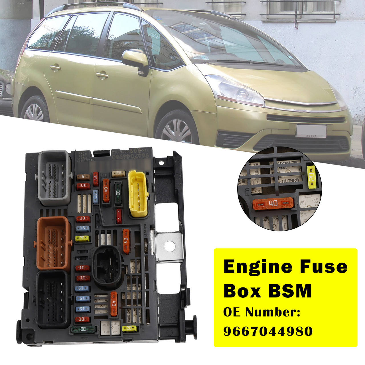 Peugeot 3008 5008 BSM Control Unit Fuse Box 9667044980 Generic