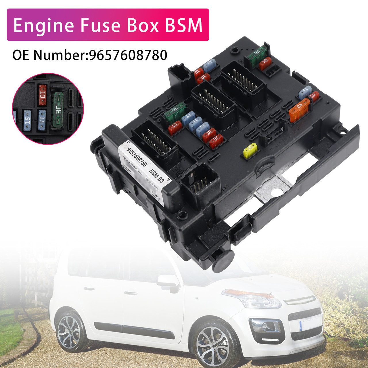 Peugeot 1007 207 Engine Control Unit Fuse Box 9657608780 Generic