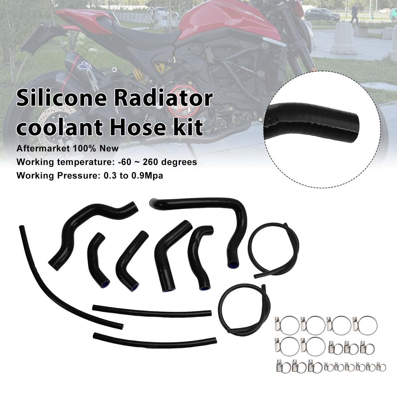 2021-2025 Ducati Monster 937 Silicone Radiator coolant Hose kit Generic