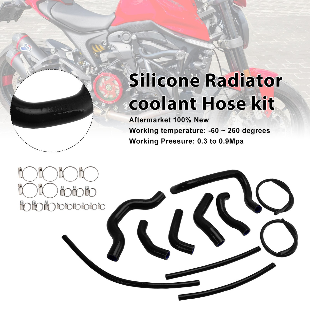 2021-2025 Ducati Monster 937 Silicone Radiator coolant Hose kit Generic