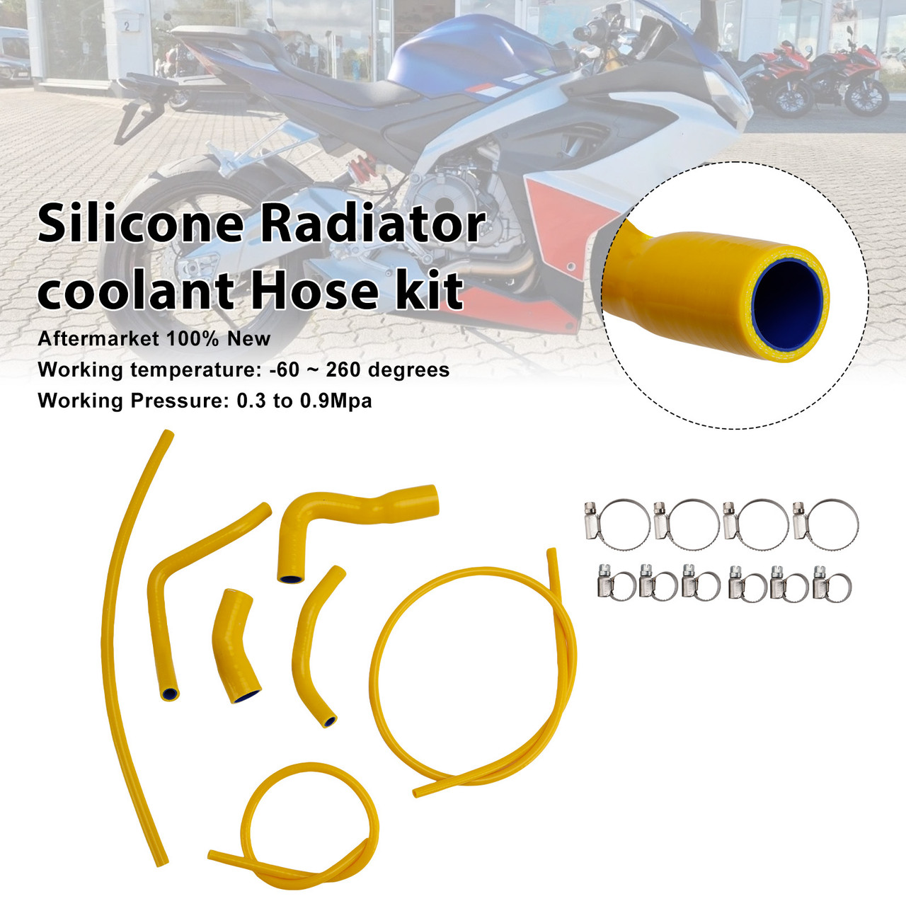 2021-2025 Aprilia RS 660 Silicone Radiator coolant Hose kit Yellow Generic