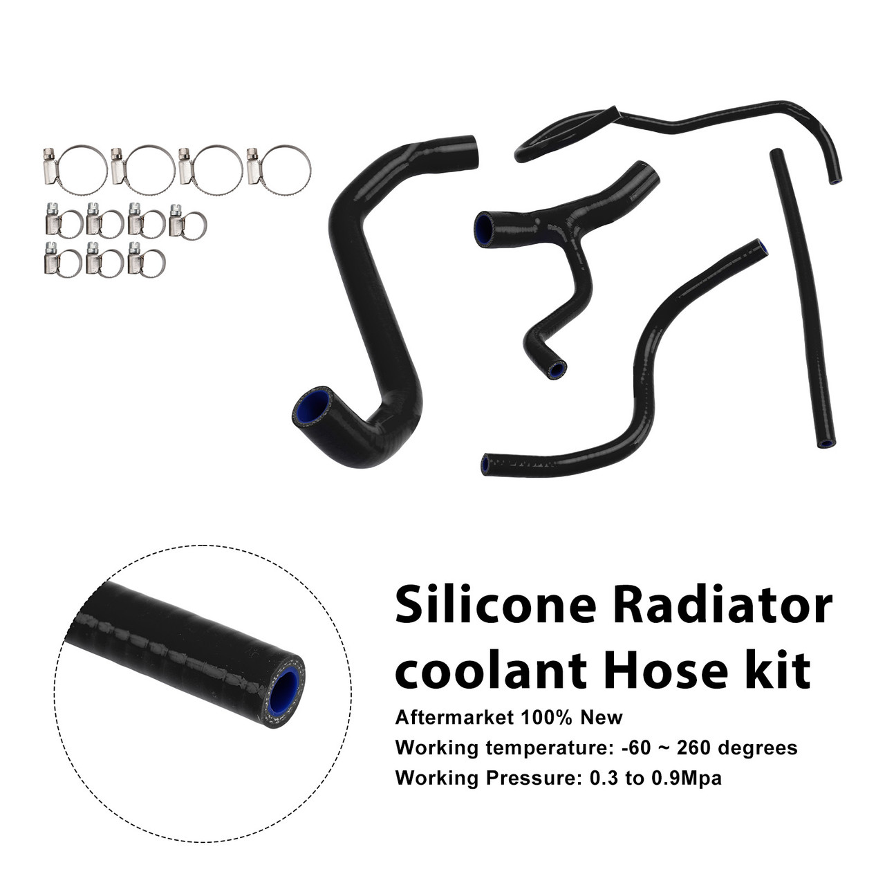 2022-2025 Aprilia Tuareg 660 Silicone Radiator coolant Hose kit Black Generic