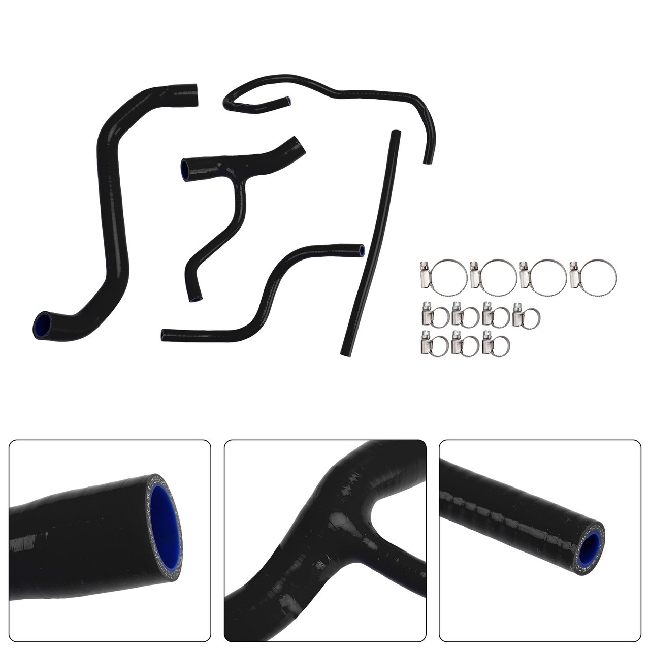 2022-2025 Aprilia Tuareg 660 Silicone Radiator coolant Hose kit Black Generic