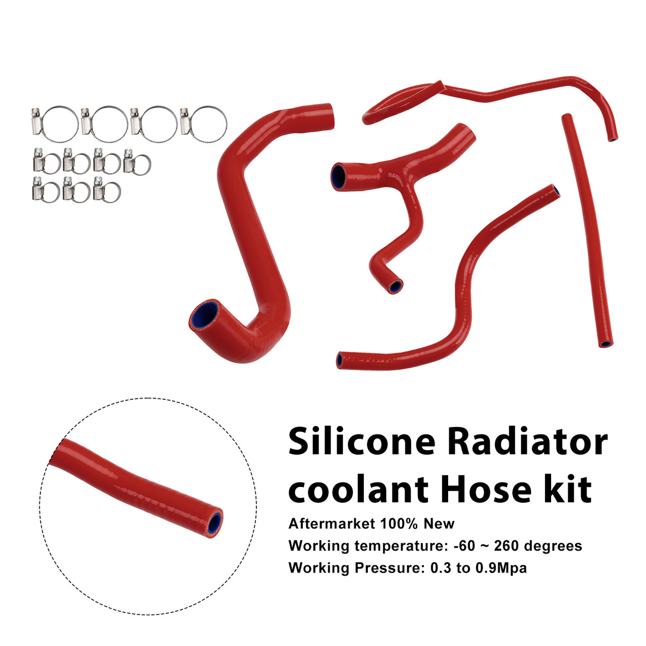2022-2025 Aprilia Tuareg 660 Silicone Radiator coolant Hose kit Red Generic