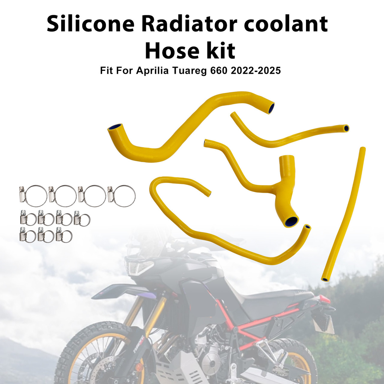 2022-2025 Aprilia Tuareg 660 Silicone Radiator coolant Hose kit Yellow Generic