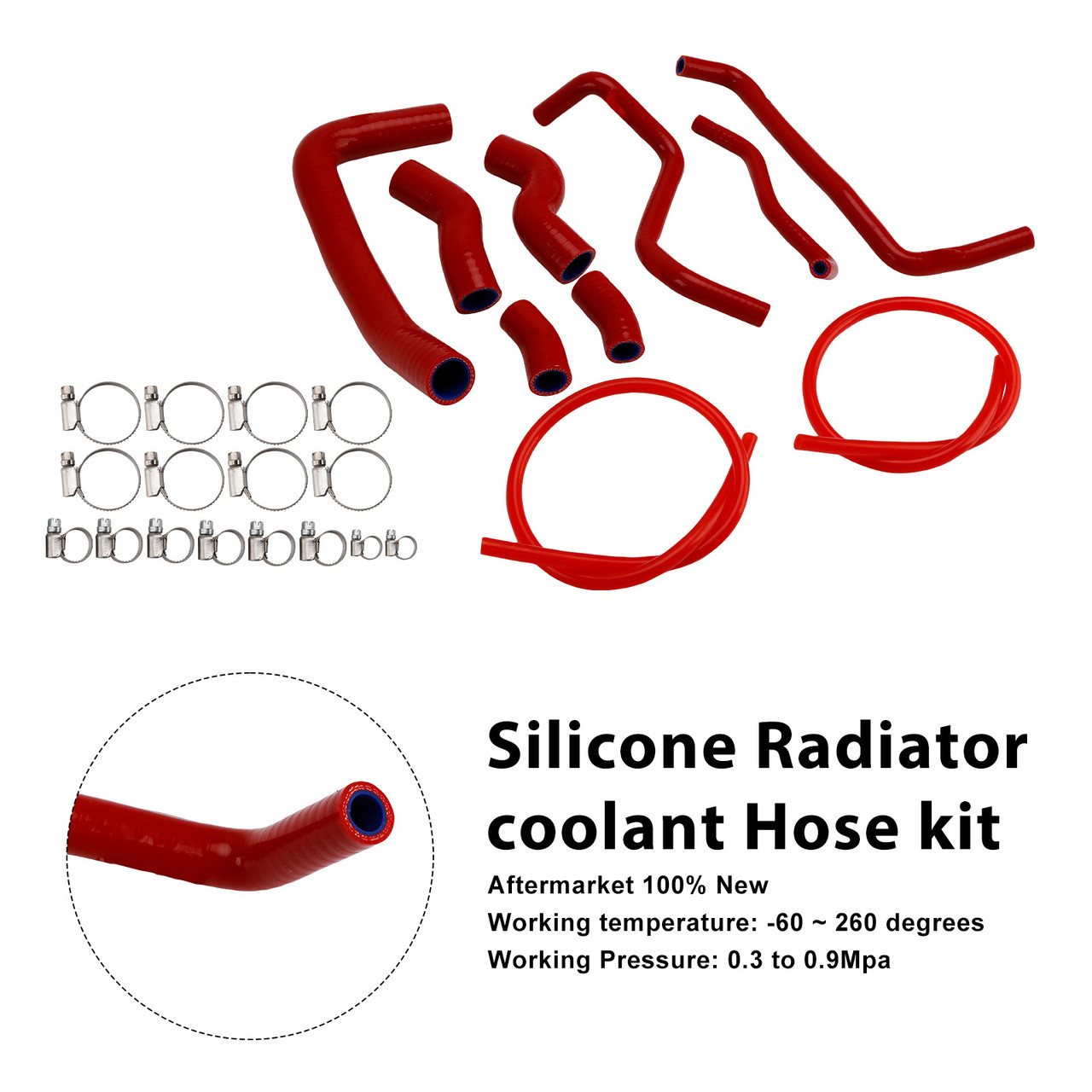 2016-2025 Suzuki SV650 Silicone Radiator coolant Hose kit Red Generic