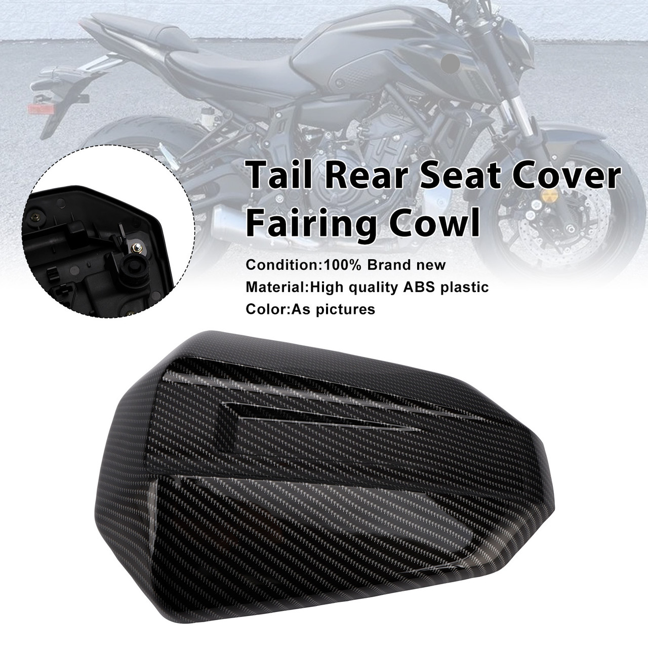 2025-2026 Yamaha MT-07 Tail Rear Seat Cover Fairing Cowl Carbon Generic