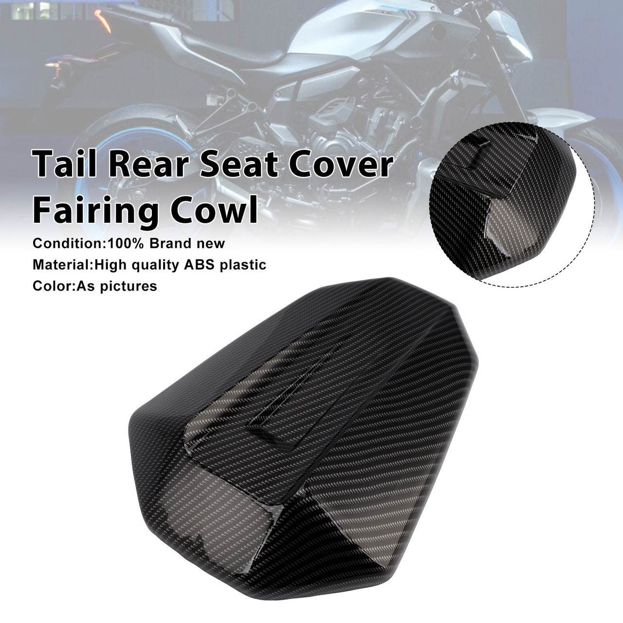 2025-2026 Yamaha MT-07 Tail Rear Seat Cover Fairing Cowl Carbon Generic