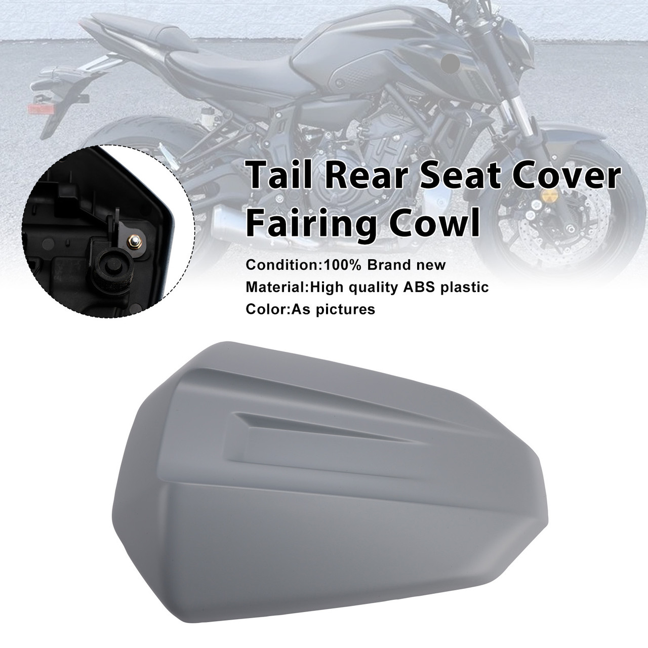 2025-2026 Yamaha MT-07 Tail Rear Seat Cover Fairing Cowl Gray Generic