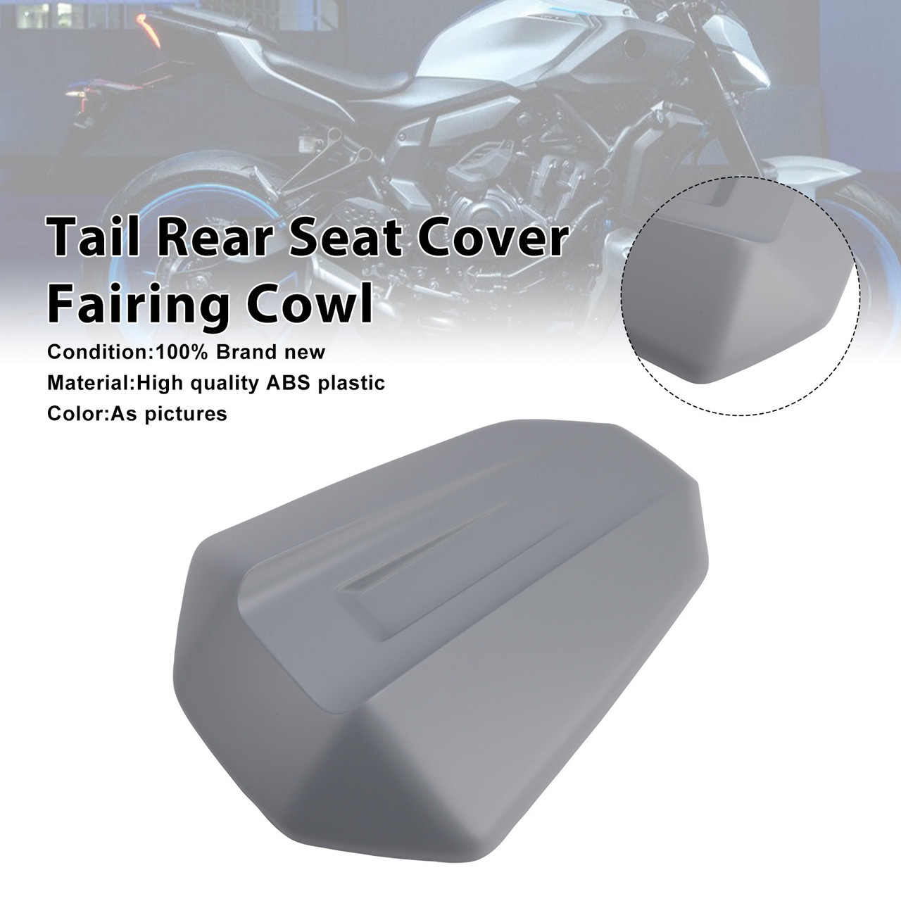2025-2026 Yamaha MT-07 Tail Rear Seat Cover Fairing Cowl Gray Generic