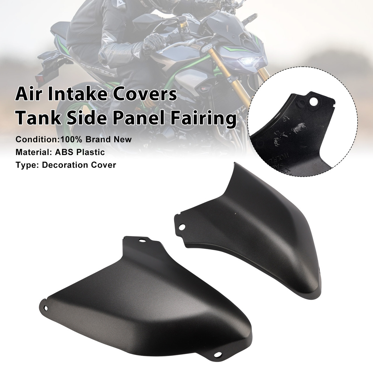 2025-2026 Kawasaki Z900 Air Intake Covers Tank Side Panel Fairing Matte Gray Generic