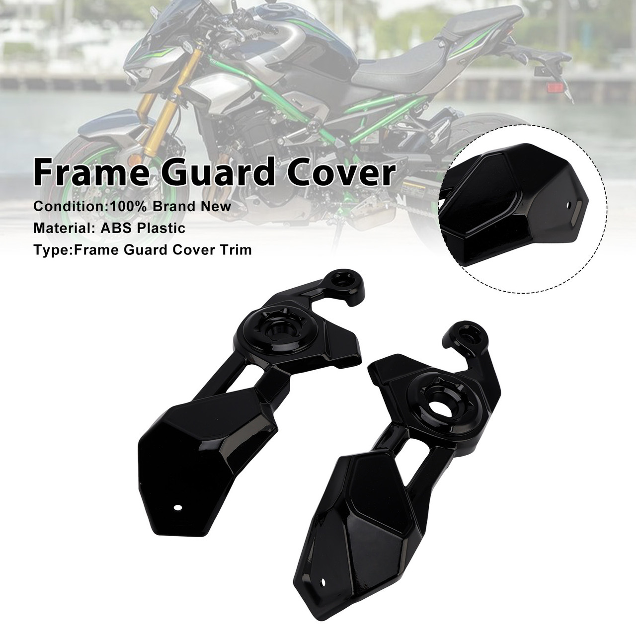 2025-2026 Kawasaki Z900 Frame Side Cover Panel Guard Fairing Black Generic