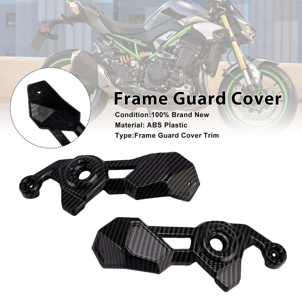 2025-2026 Kawasaki Z900 Frame Side Cover Panel Guard Fairing Carbon Generic