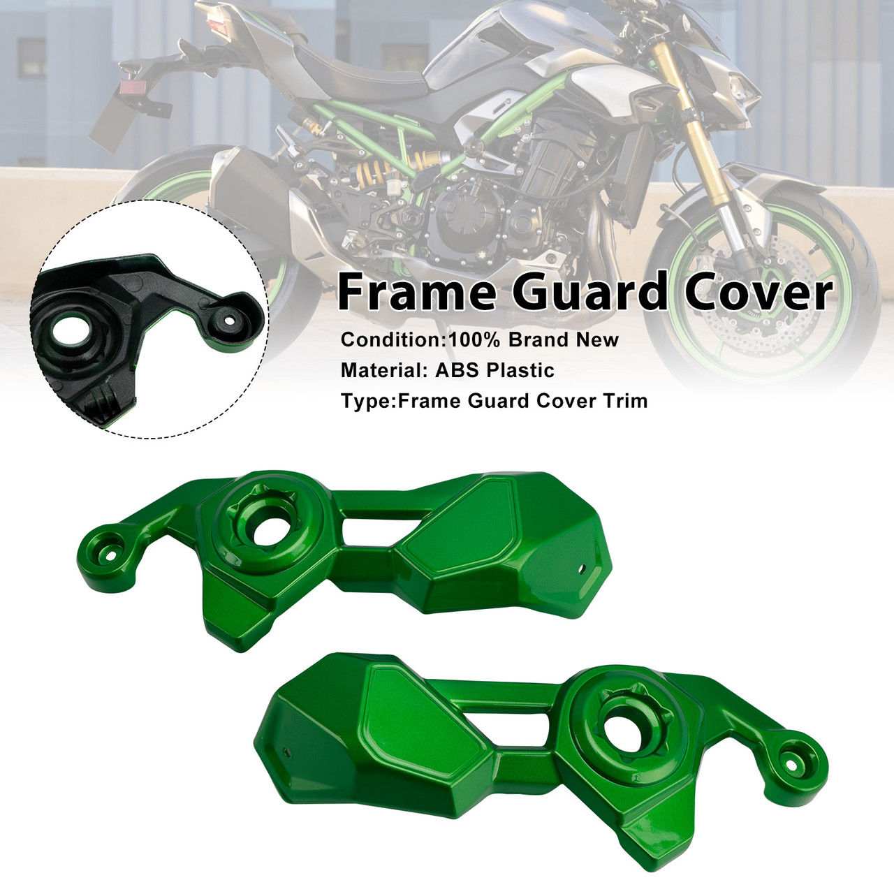 2025-2026 Kawasaki Z900 Frame Side Cover Panel Guard Fairing Green Generic