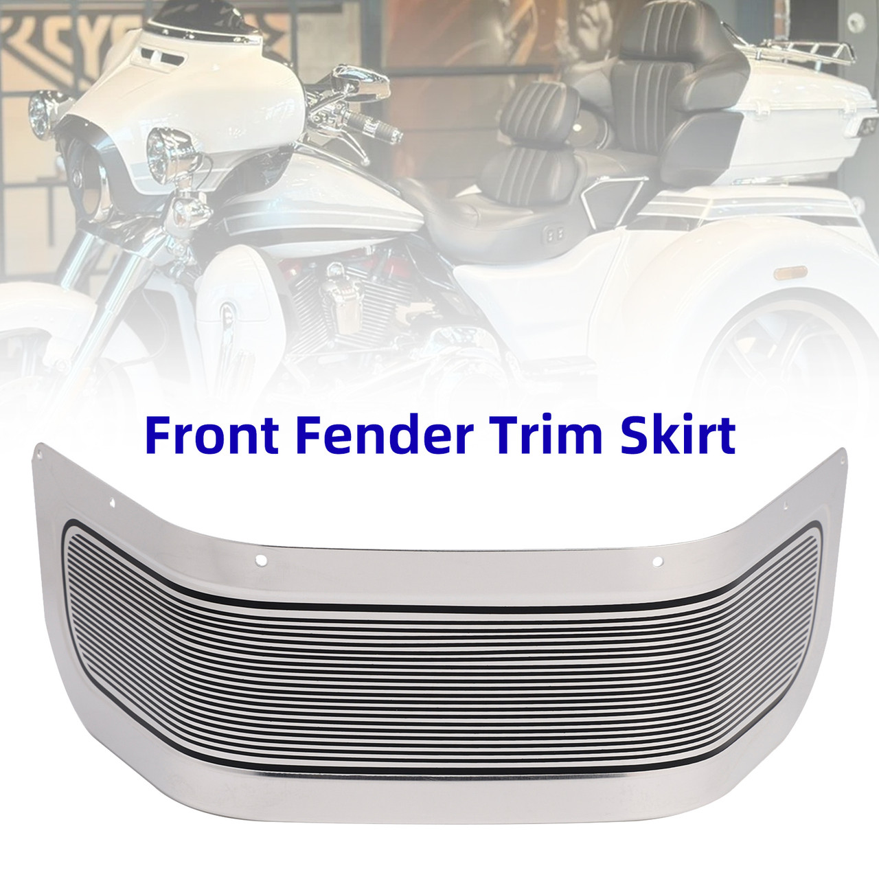 2014-2024 Touring Road King Electra Glide Front Fender Trim Skirt Silver Generic
