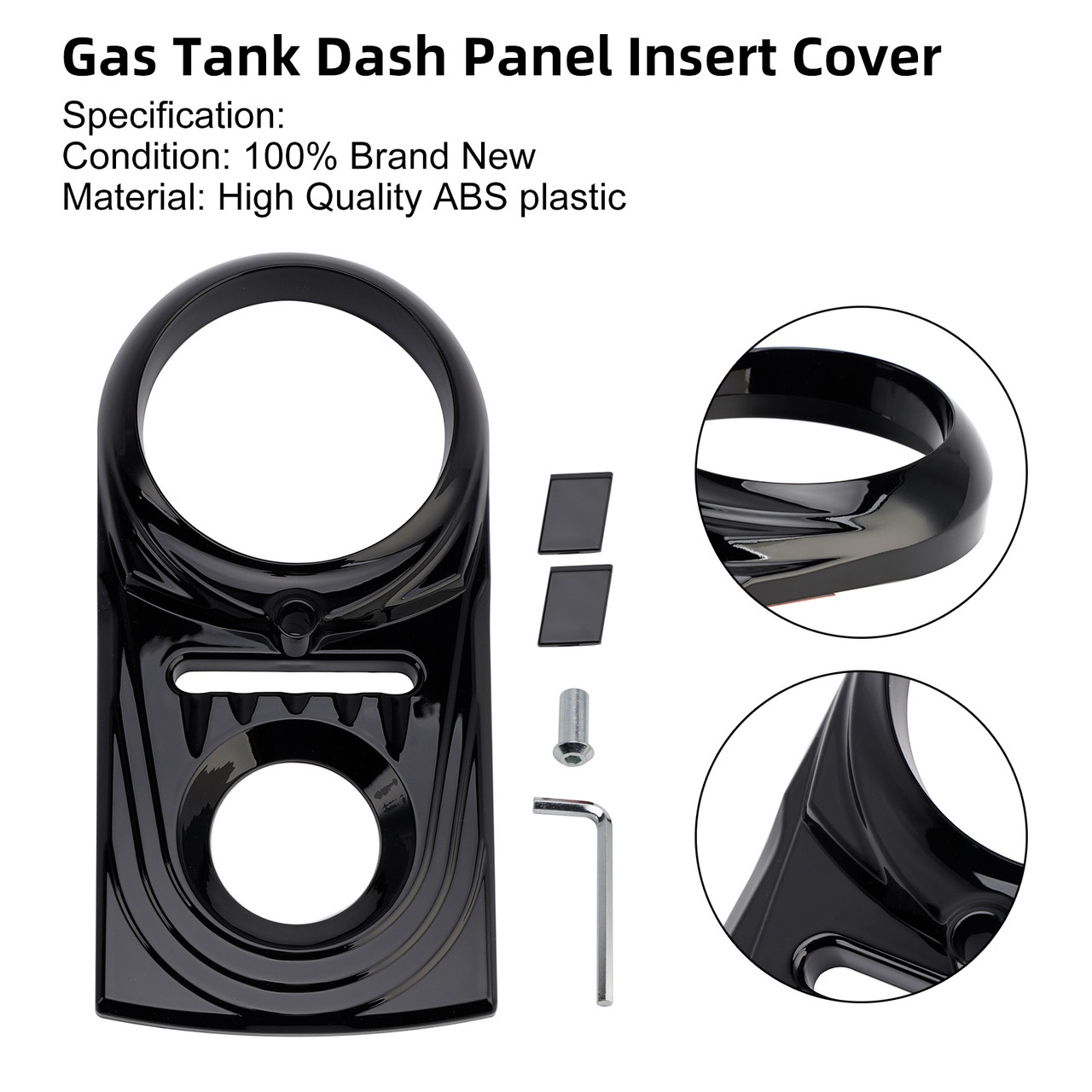 1993-2015 Harley Gas Tank Dash Panel Insert Cover Black Generic