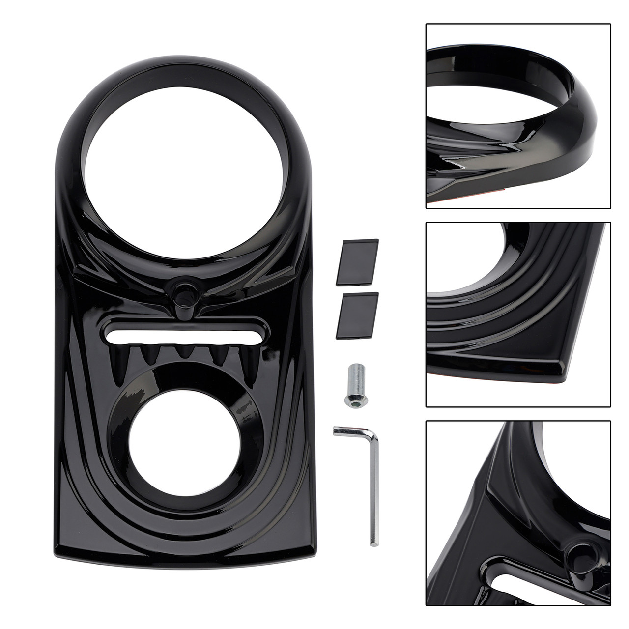 1993-2015 Harley Gas Tank Dash Panel Insert Cover Black Generic