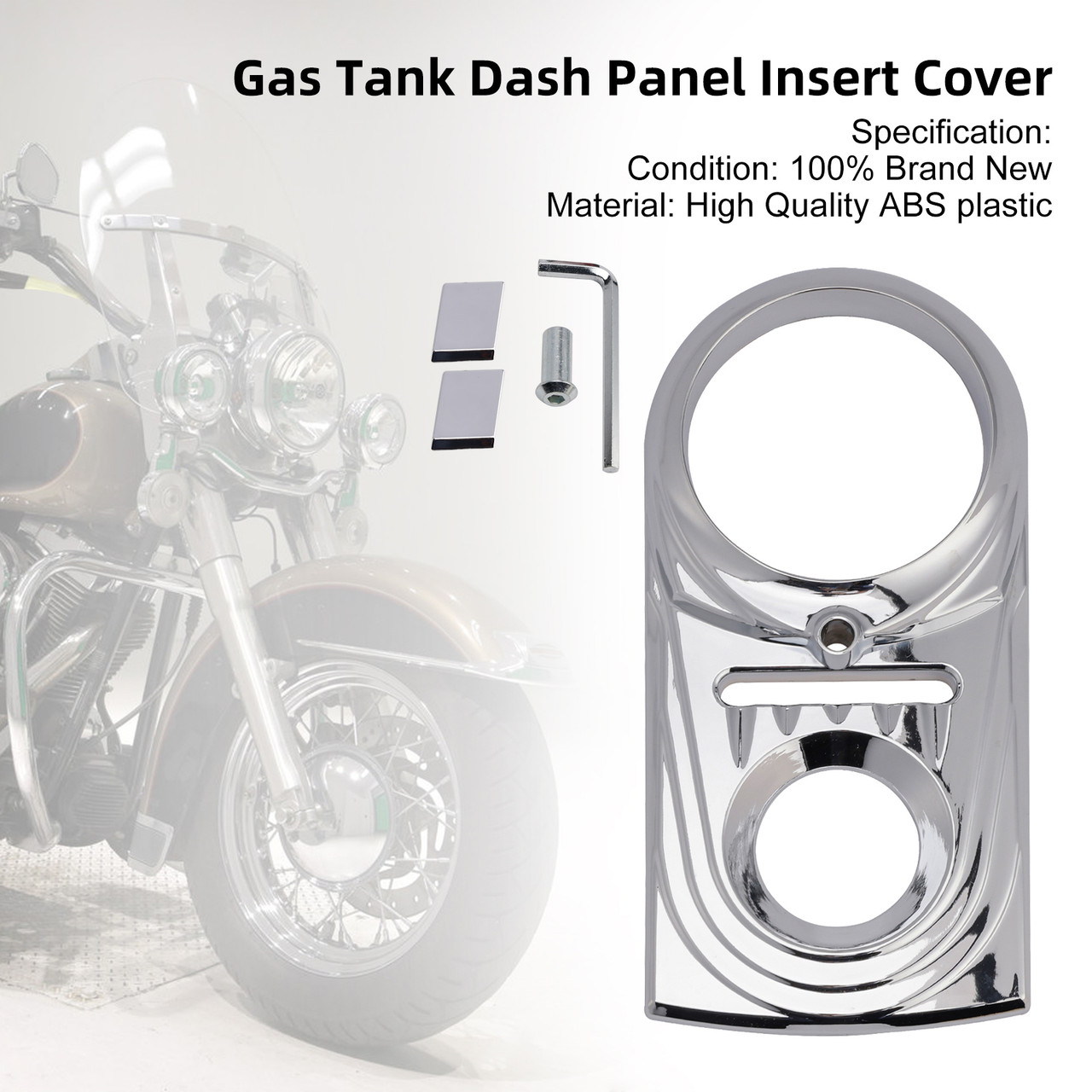 1993-2015 Harley Gas Tank Dash Panel Insert Cover Chrome Generic