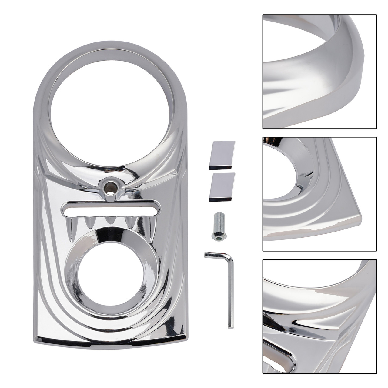 1993-2015 Harley Gas Tank Dash Panel Insert Cover Chrome Generic