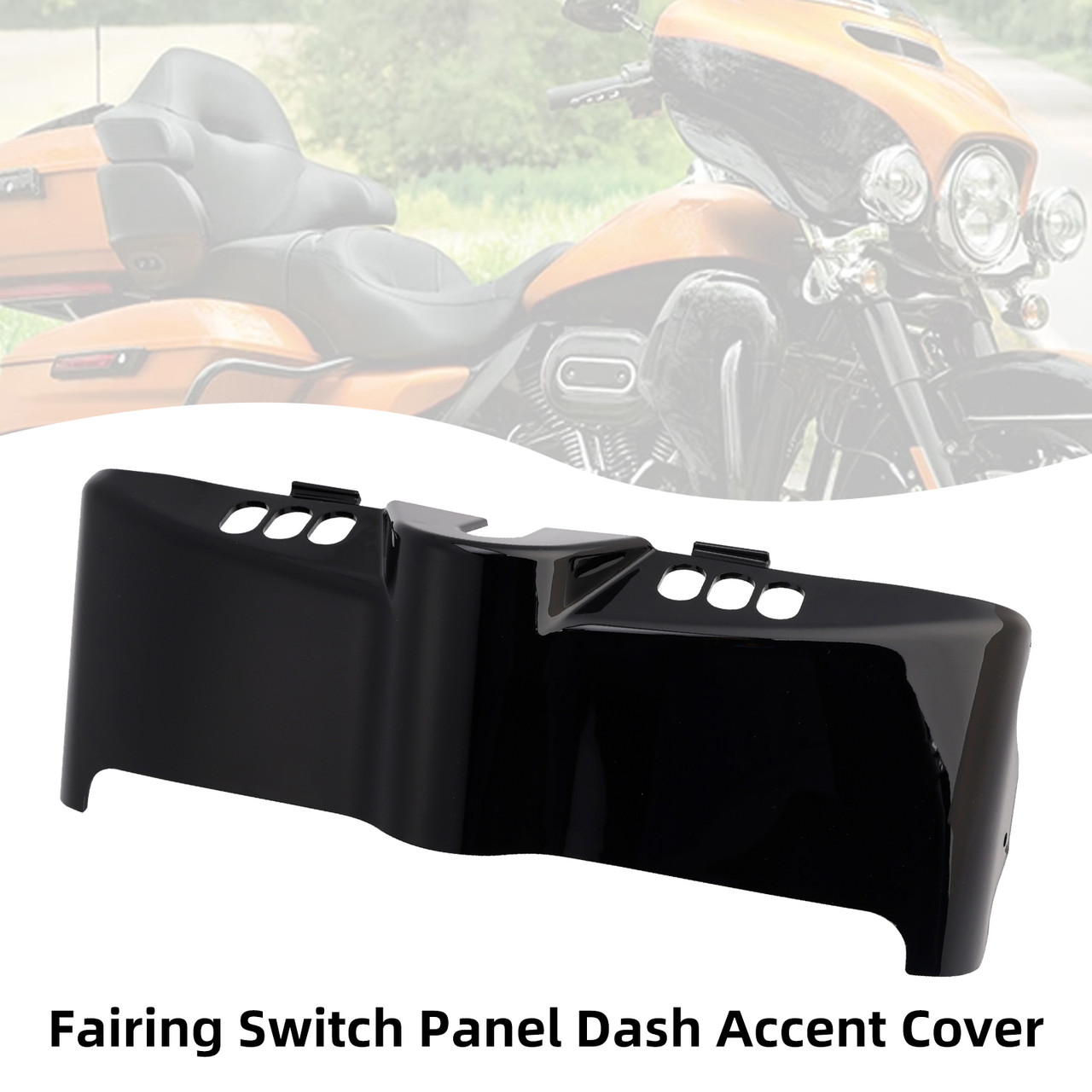 2014-2024 Harley Touring Ultra Classic Fairing Switch Panel Dash Accent Cover Black Generic