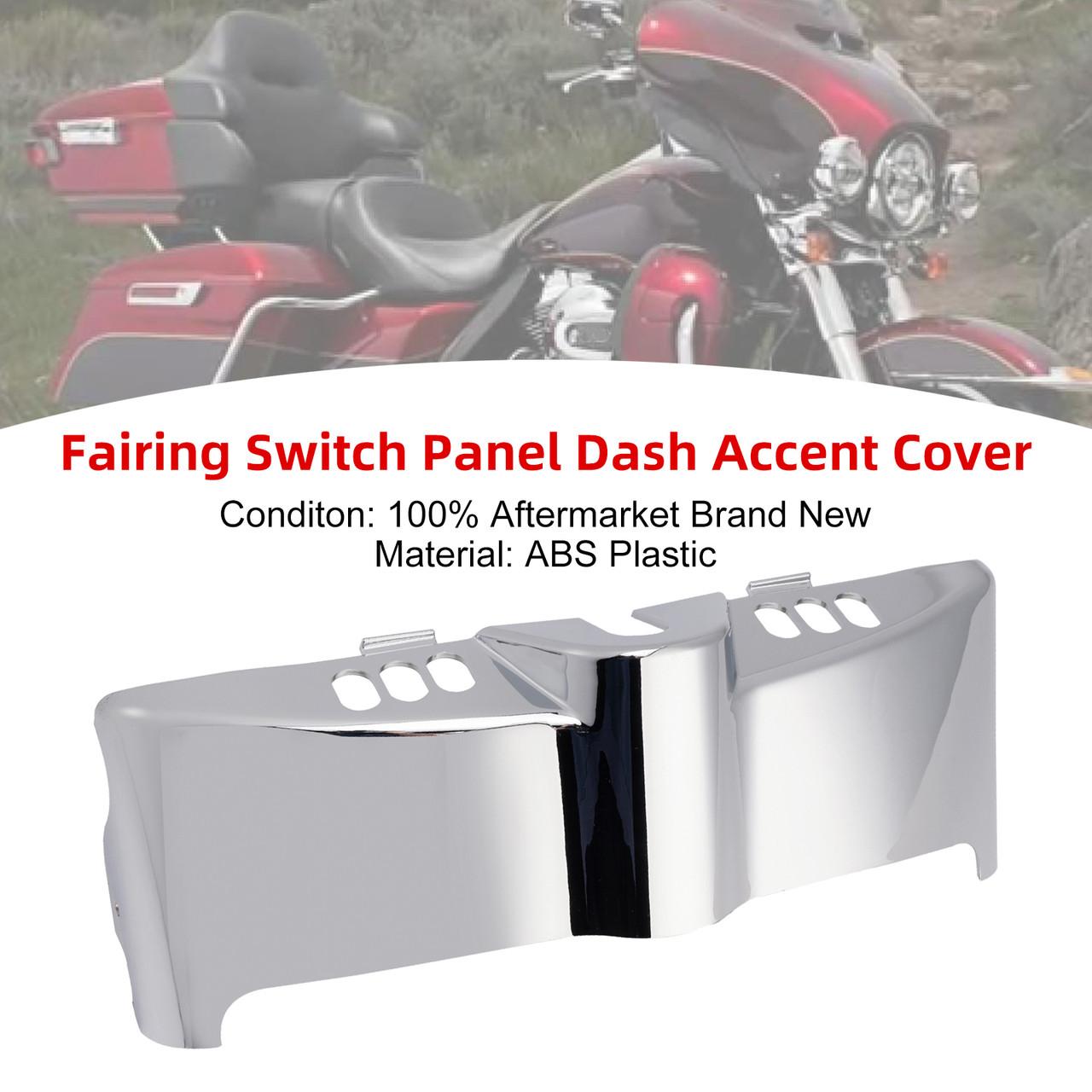 2014-2024 Harley Touring Ultra Classic Fairing Switch Panel Dash Accent Cover Chrome Generic