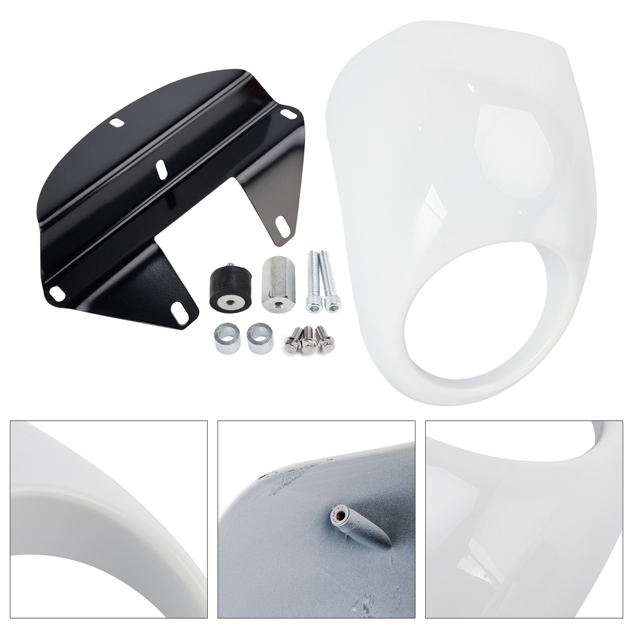1973-up Sportster Dyna XL 883 1200 FX Headlight Fairing Light Cover White Generic