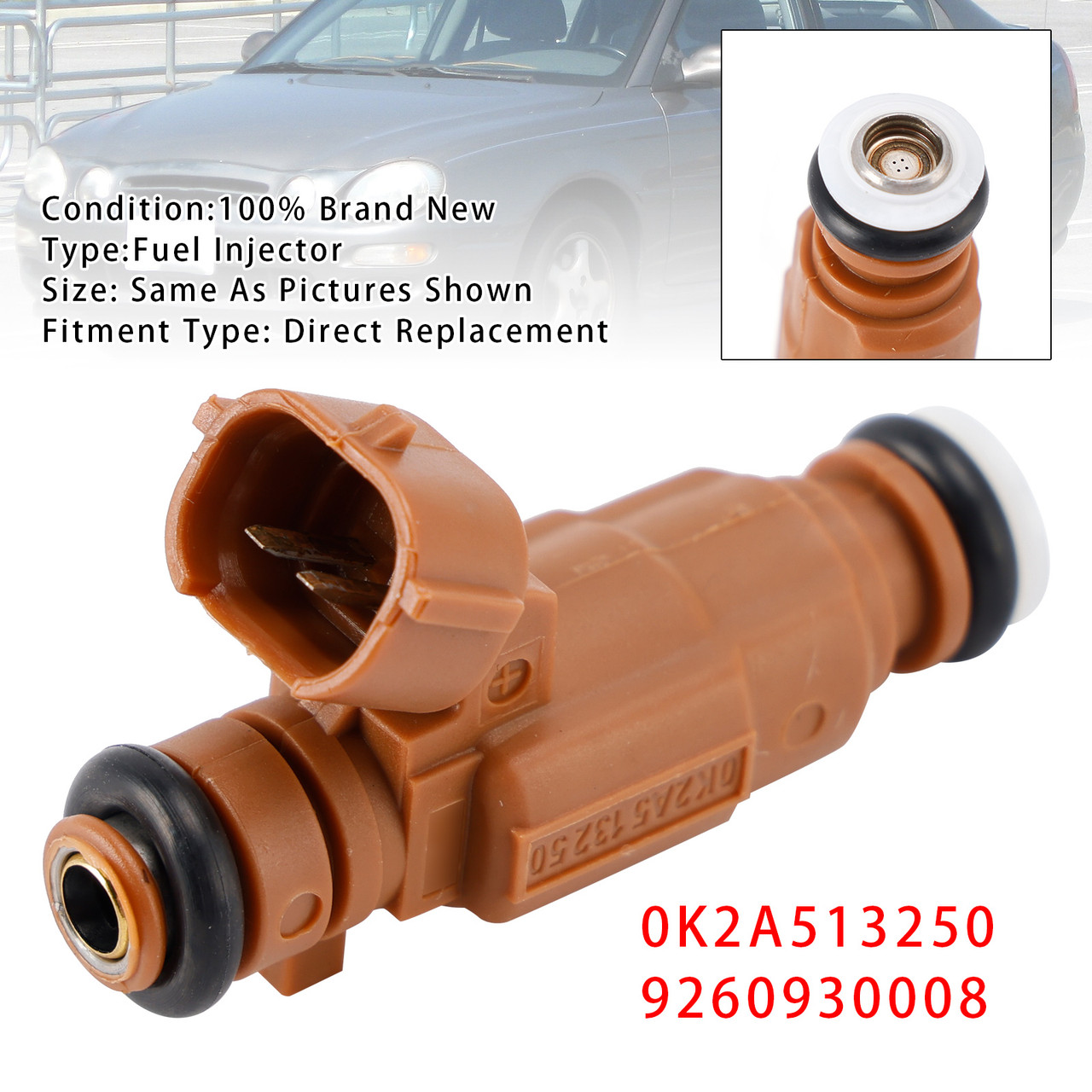 2000-2004 Kia Spectra L4 1.8L 1Pcs Fuel Injector 0K2A513250 9260930008 Generic