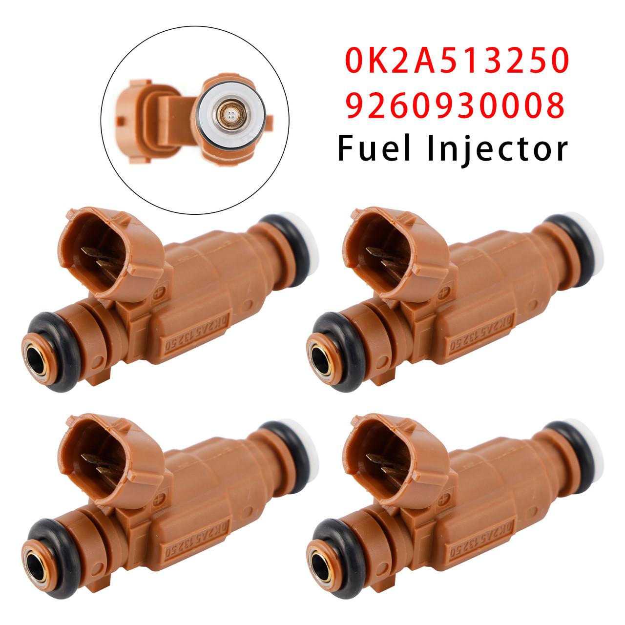2000-2004 Kia Spectra L4 1.8L 4Pcs Fuel Injector 0K2A513250 9260930008 Generic