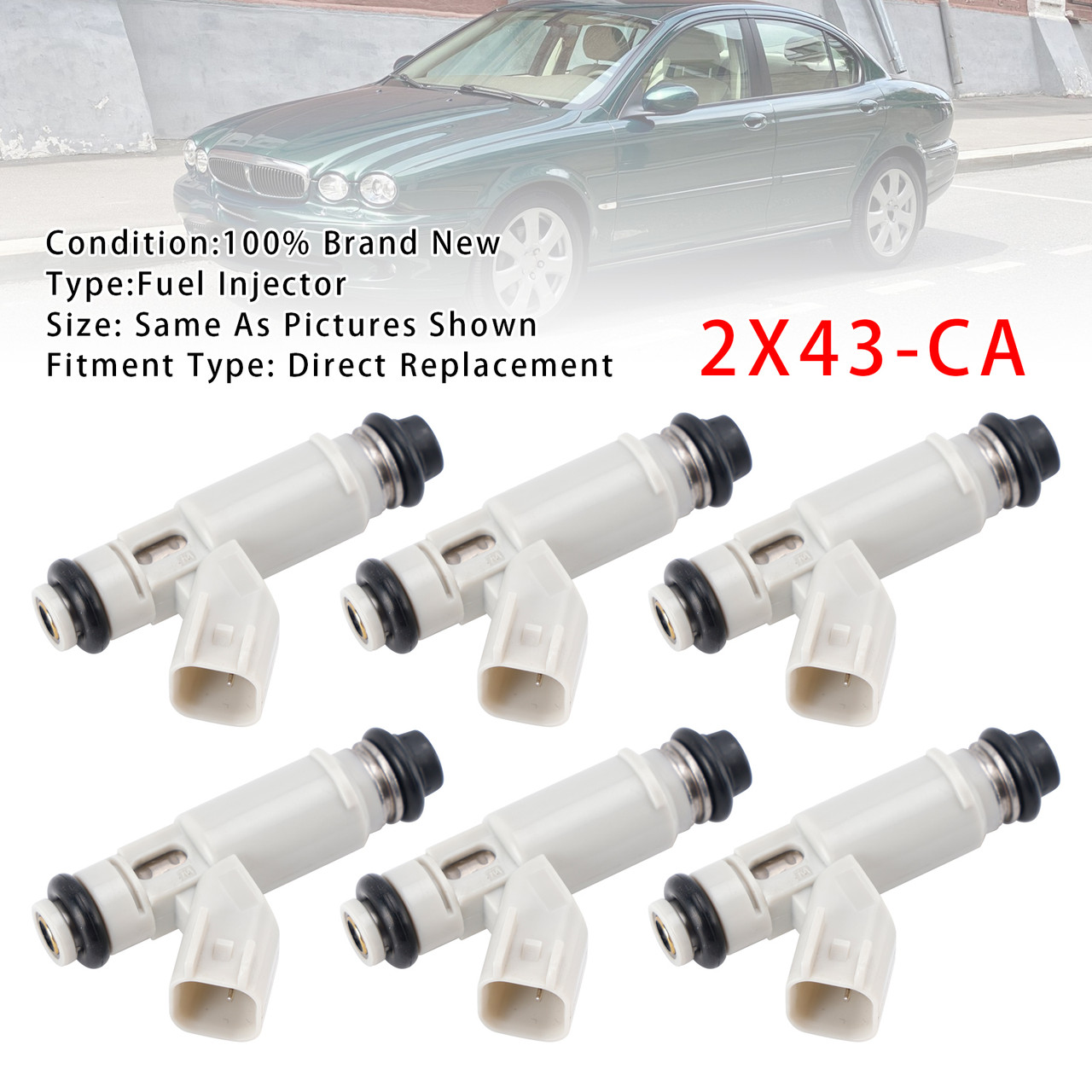 2001-2009 Jaguar Ford X-Type 2.1L V6 6Pcs Fuel Injector 2X43-CA 2X43CA Generic