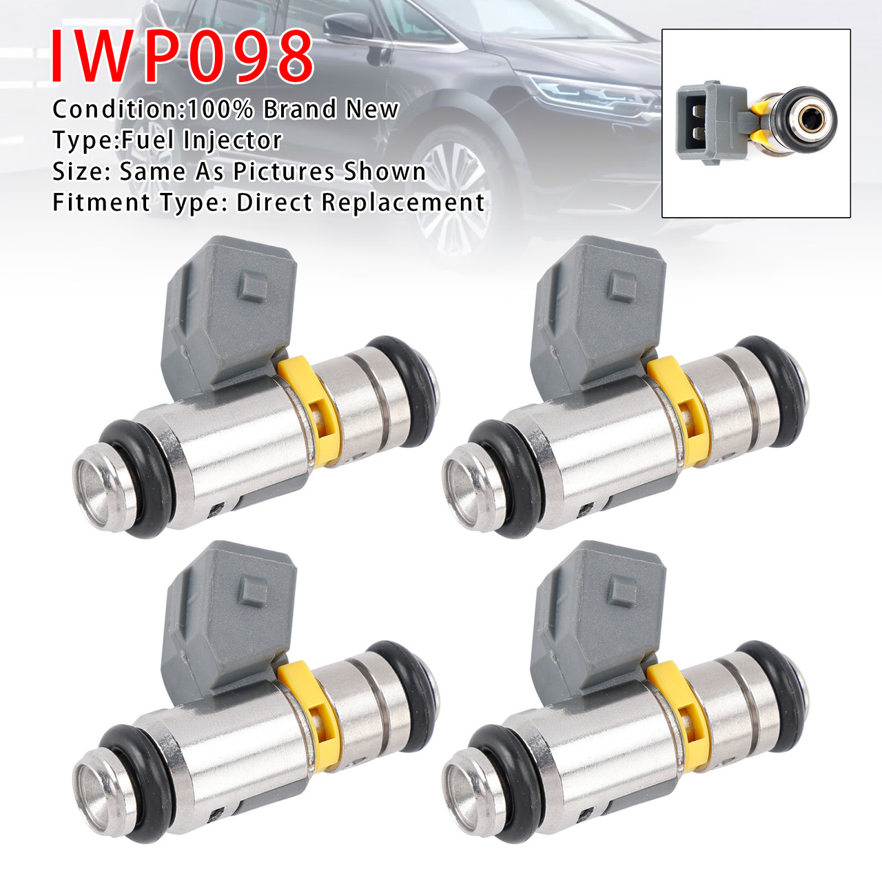 2003-2015 Renault Laguna II III 4Pcs Fuel Injector IWP098 8200058379 Generic