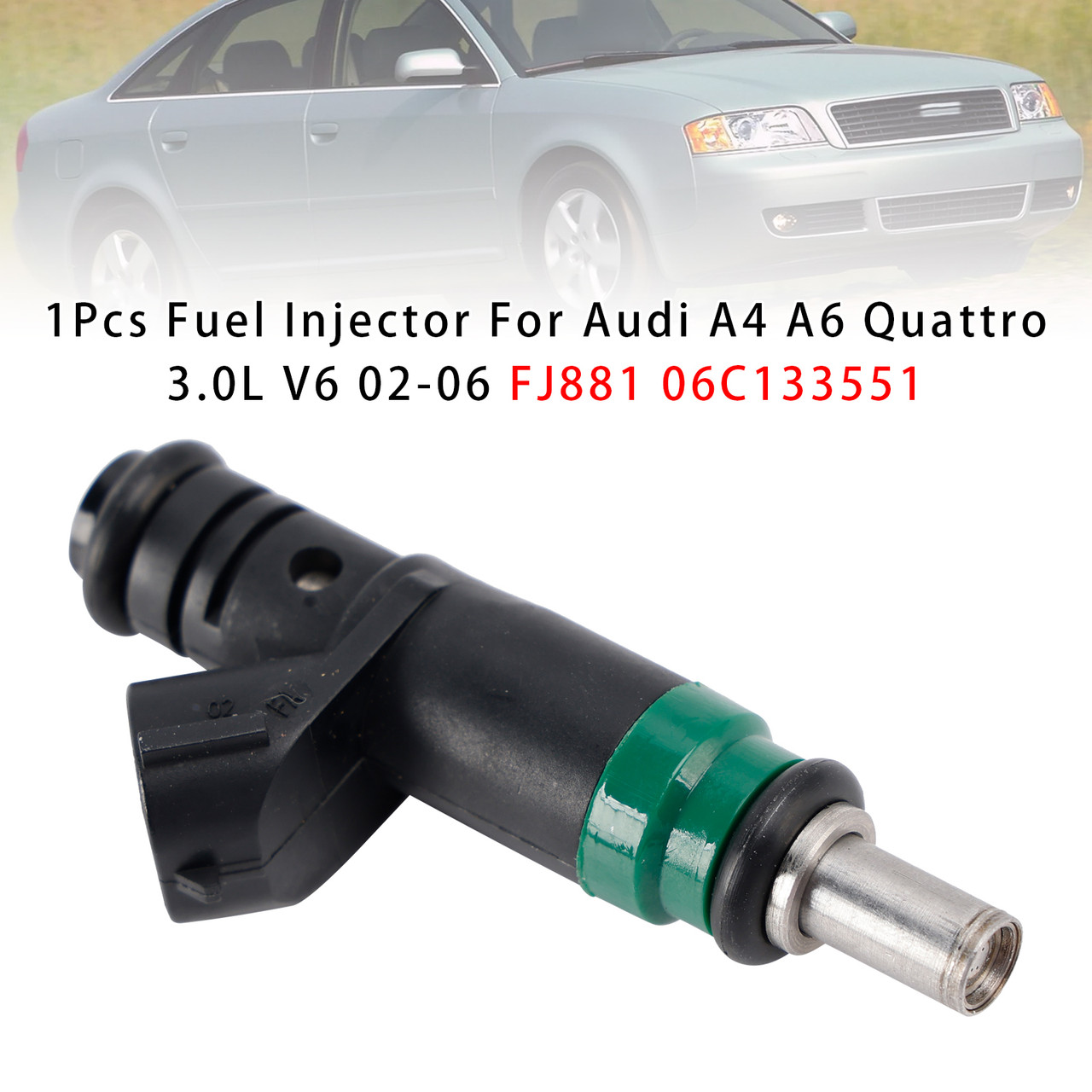 2002-2004 Audi A6/ Quattro V6 3.0L 1Pcs Fuel Injector 06C133551 Generic