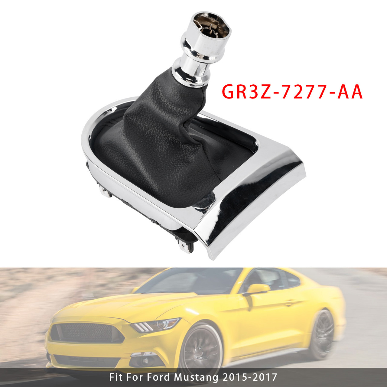 2015-2017 Ford Mustang Manual Gear Shift Boot Chrome Sync Trim GR3Z-7277-AA Generic