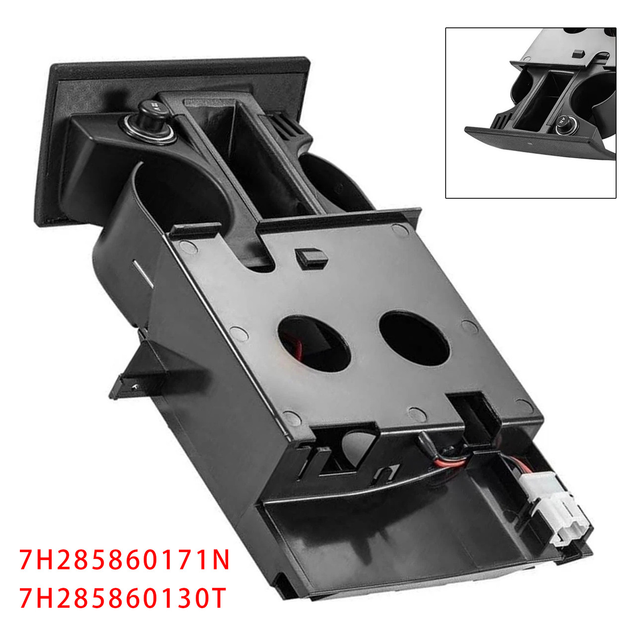 VW Transporter T5 Premium Cup Holder 7H285860171N Black Generic