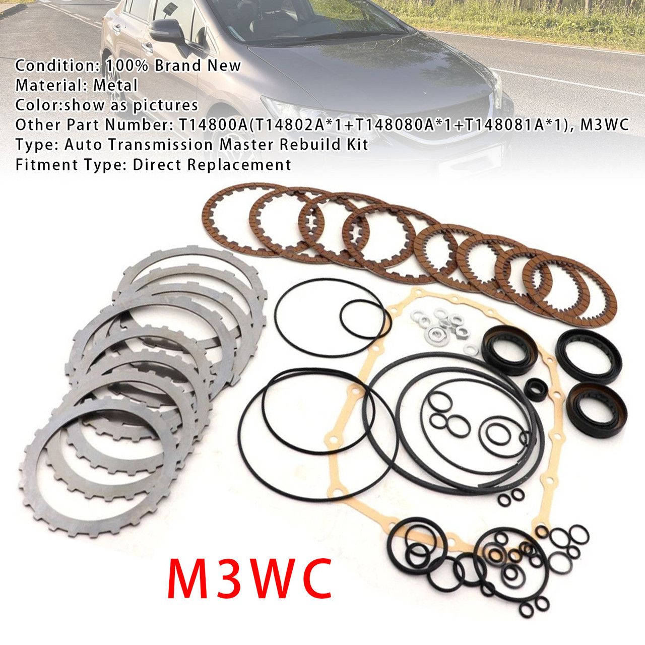 2014-2016 Honda Civic 1.3L 1.8L M3WC CVT Auto Transmission Master Rebuild Kit Generic