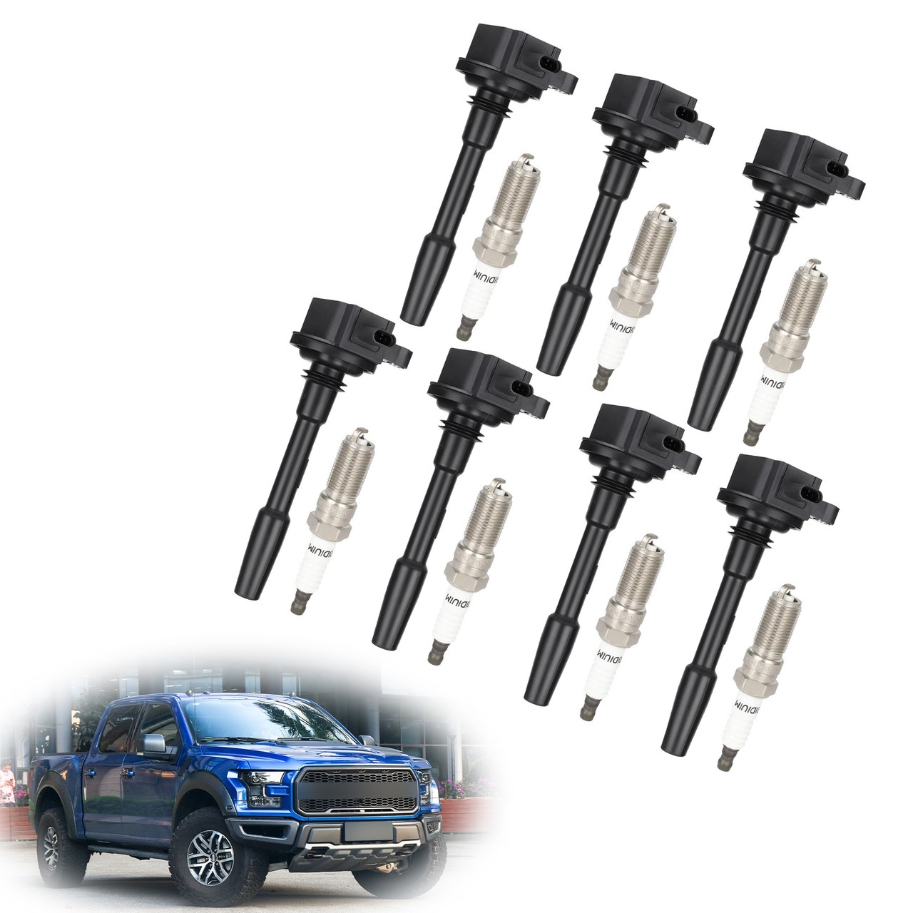 2018-2021 Ford F-150 V8 5.0L 7xIgnition Coils Spark Plugs UF835 Generic