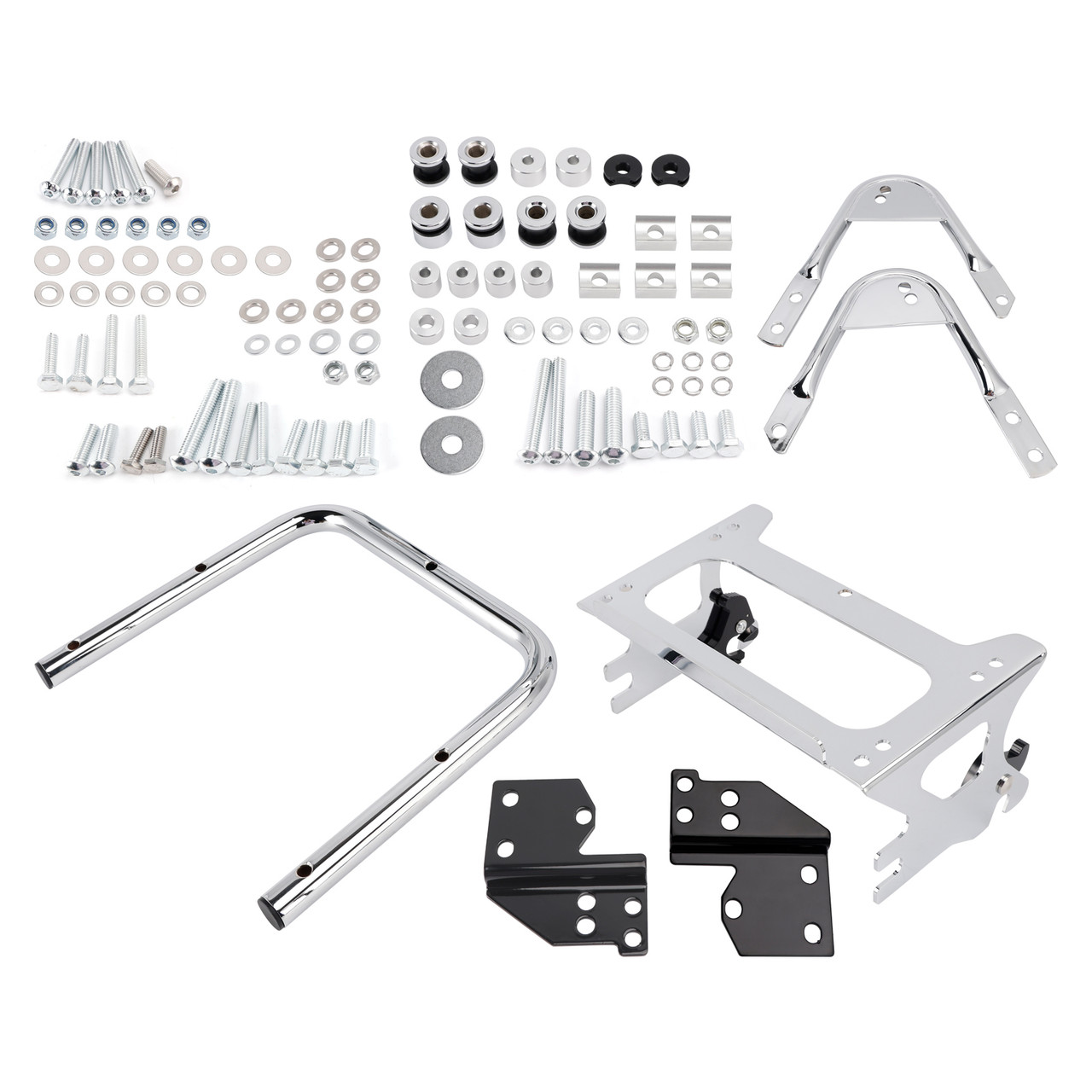 1996-2008 Touring Road King, FLHT, FLHX Detachable Two Up Tour Pack Mounting Rack Chrome Generic