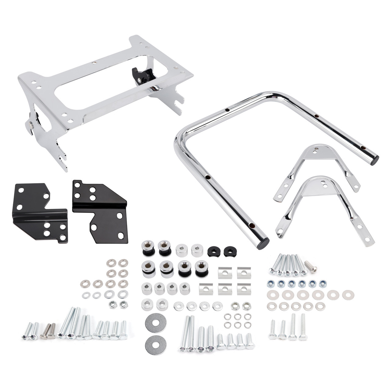 1996-2008 Touring Road King, FLHT, FLHX Detachable Two Up Tour Pack Mounting Rack Chrome Generic