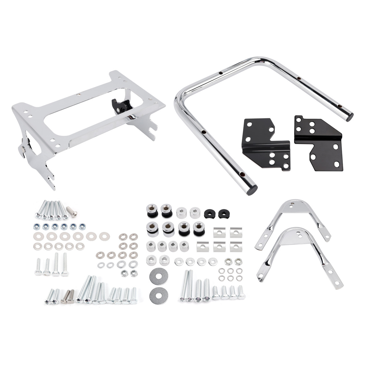 1996-2008 Touring Road King, FLHT, FLHX Detachable Two Up Tour Pack Mounting Rack Chrome Generic