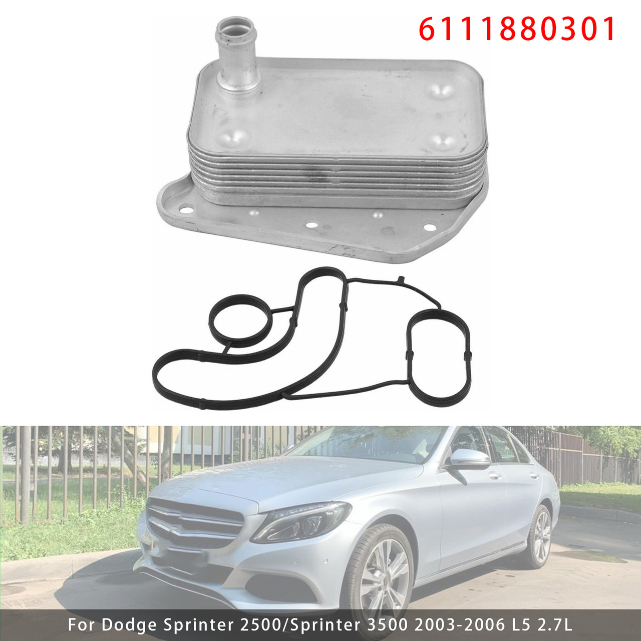 2010-2014 Mercedes-Benz Sprinter 2500/Sprinter 3500 V6 3.0L Engine Oil Cooler 6111880301 Generic