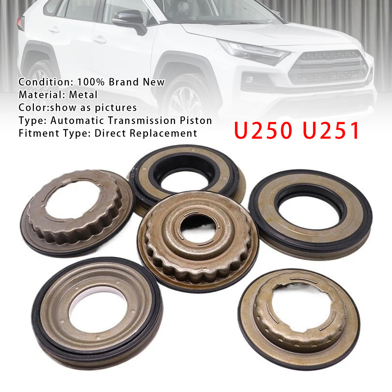 Toyota Camry RAV4 Corolla 6PCS Automatic Transmission Piston Kit U250 U251 Generic